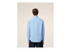 Ami Paris Cotton Tailor Embroidered Ami De Coeur Shirt Cashmere Blue