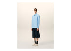 Ami Paris Cotton Tailor Embroidered Ami De Coeur Shirt Cashmere Blue