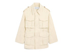 Ami Paris Cotton Utility Parka Jacket Ivory