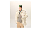 Ami Paris Cotton Utility Parka Jacket Ivory