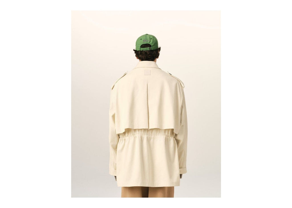 Ami Paris Cotton Utility Parka Jacket Ivory
