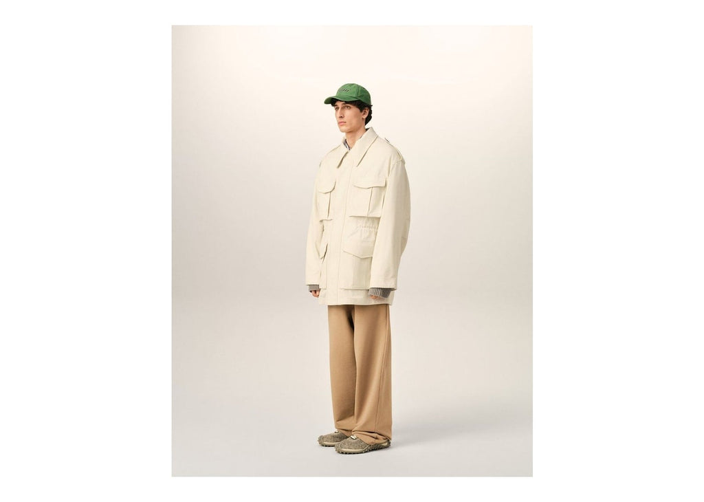 Ami Paris Cotton Utility Parka Jacket Ivory