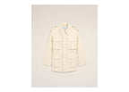 Ami Paris Cotton Utility Parka Jacket Ivory