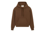 Ami Paris Embossed Ami De Coeur Cotton Hoodie Chocolate Brown