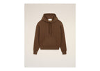 Ami Paris Embossed Ami De Coeur Cotton Hoodie Chocolate Brown