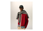 Ami Paris Embossed Ami De Coeur Suede Leather Jacket Ruby Red