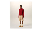 Ami Paris Embossed Ami De Coeur Suede Leather Jacket Ruby Red