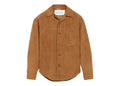 Ami Paris Goat Leather Buttoned Overshirt Caramel