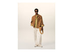 Ami Paris Goat Leather Buttoned Overshirt Caramel