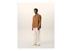 Ami Paris Goat Leather Buttoned Overshirt Caramel