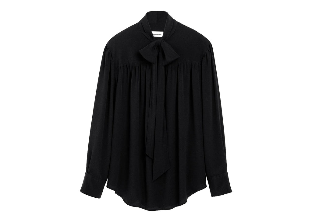 Ami Paris Lavalliere Silk-Blend Blouse Black (W)