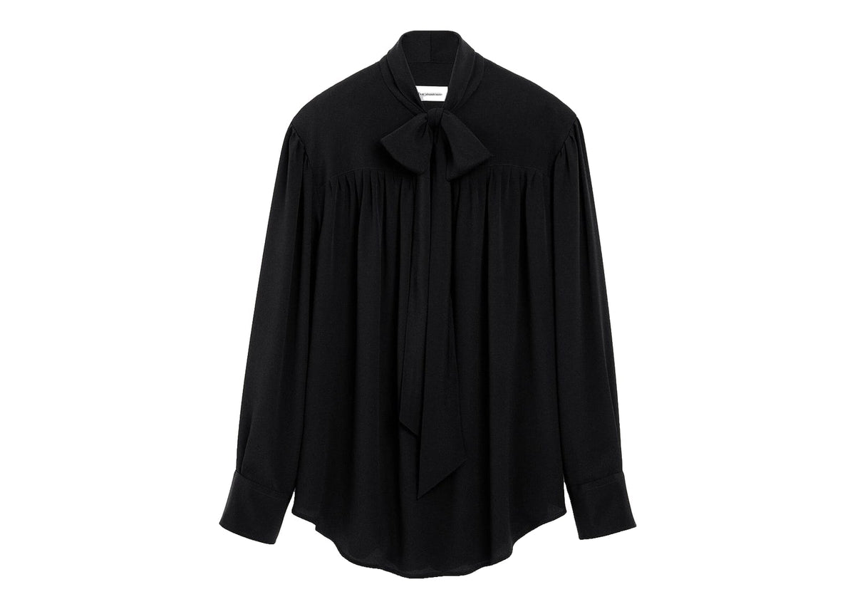 Ami Paris Lavalliere Silk-Blend Blouse Black (W)