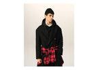 Ami Paris Long Double Breasted Wool Coat Black