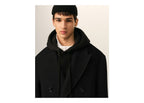 Ami Paris Long Double Breasted Wool Coat Black