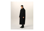 Ami Paris Long Double Breasted Wool Coat Black