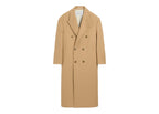 Ami Paris Long Double Breasted Wool Coat Mastic Beige