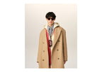 Ami Paris Long Double Breasted Wool Coat Mastic Beige
