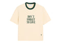 Ami Paris Printed Cotton Don't Forget To Love T-Shirt Ivory