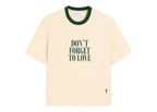 Ami Paris Printed Cotton Don't Forget To Love T-Shirt Ivory