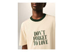 Ami Paris Printed Cotton Don't Forget To Love T-Shirt Ivory