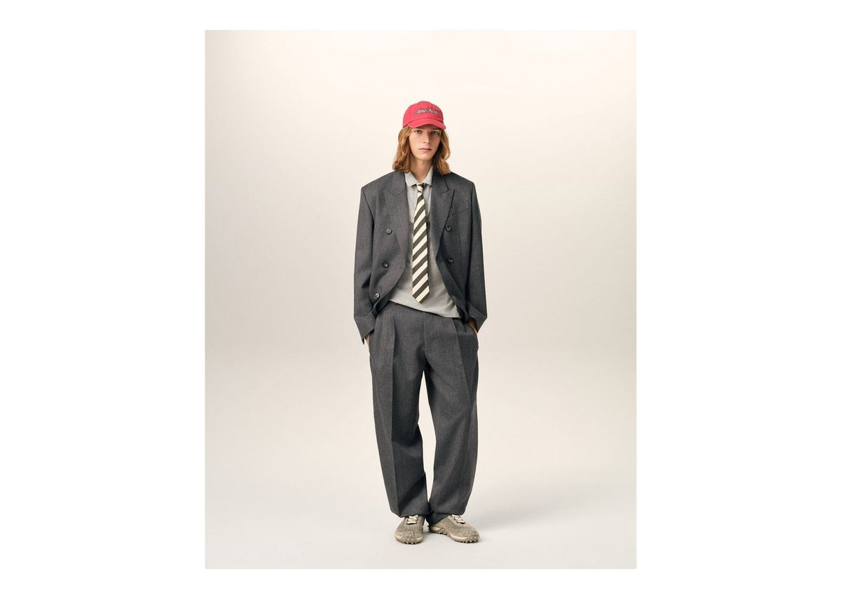 Ami Paris Two-Pleats Wool Trousers Carbon Grey
