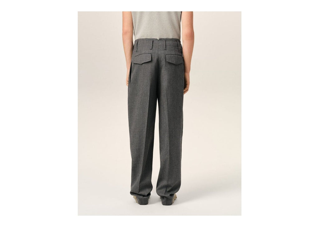 Ami Paris Two-Pleats Wool Trousers Carbon Grey