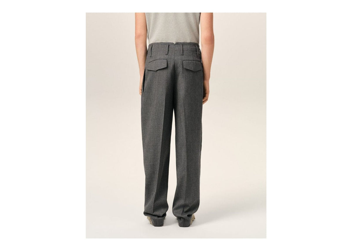 Ami Paris Two-Pleats Wool Trousers Carbon Grey