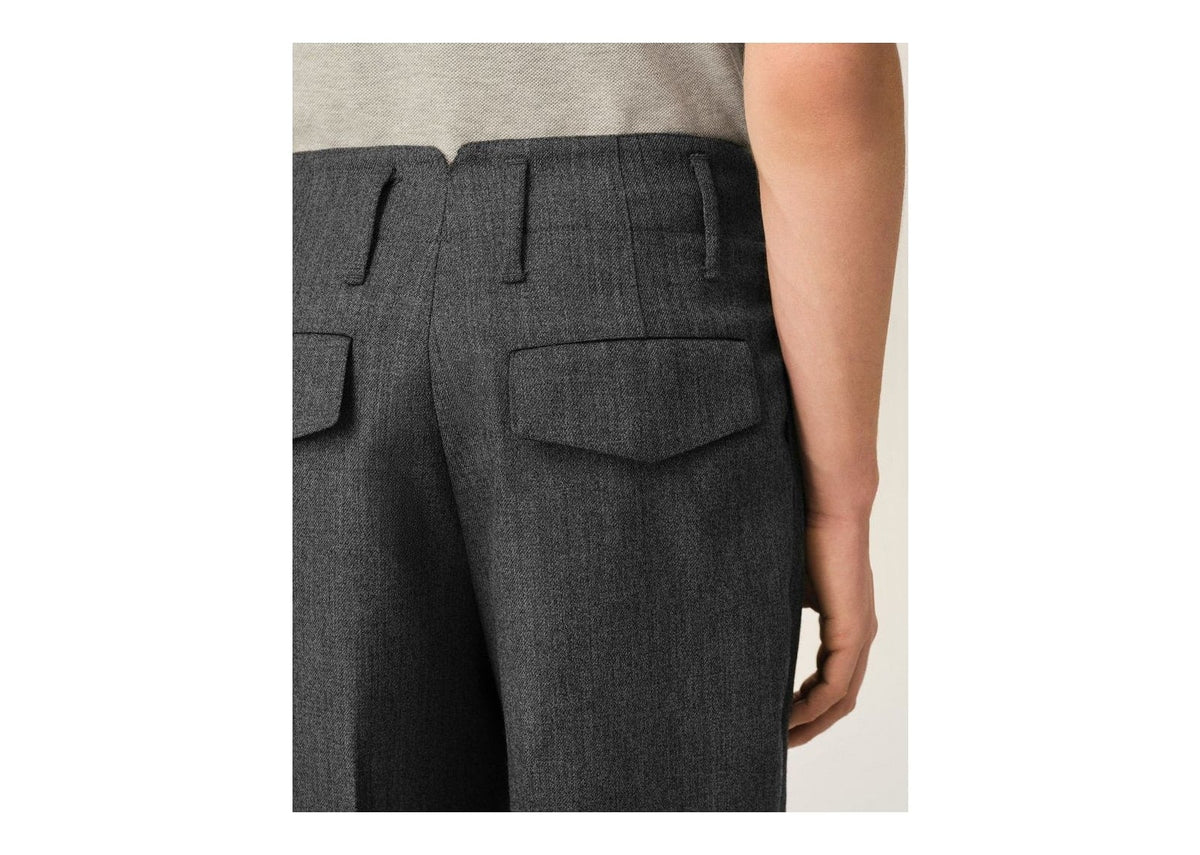 Ami Paris Two-Pleats Wool Trousers Carbon Grey