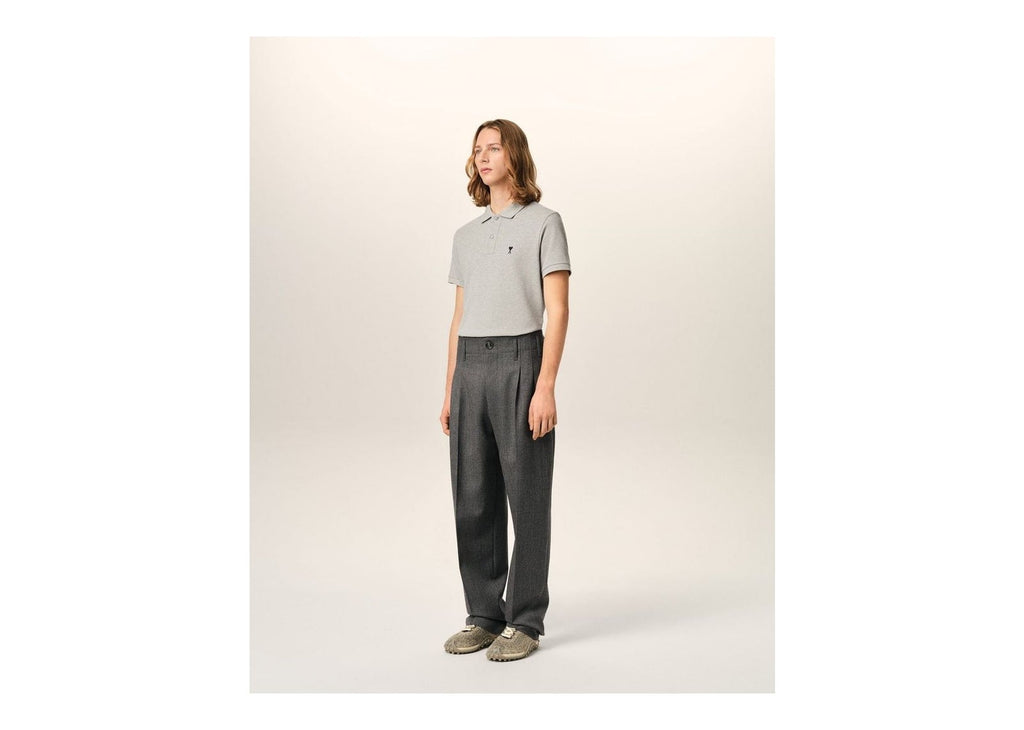 Ami Paris Two-Pleats Wool Trousers Carbon Grey