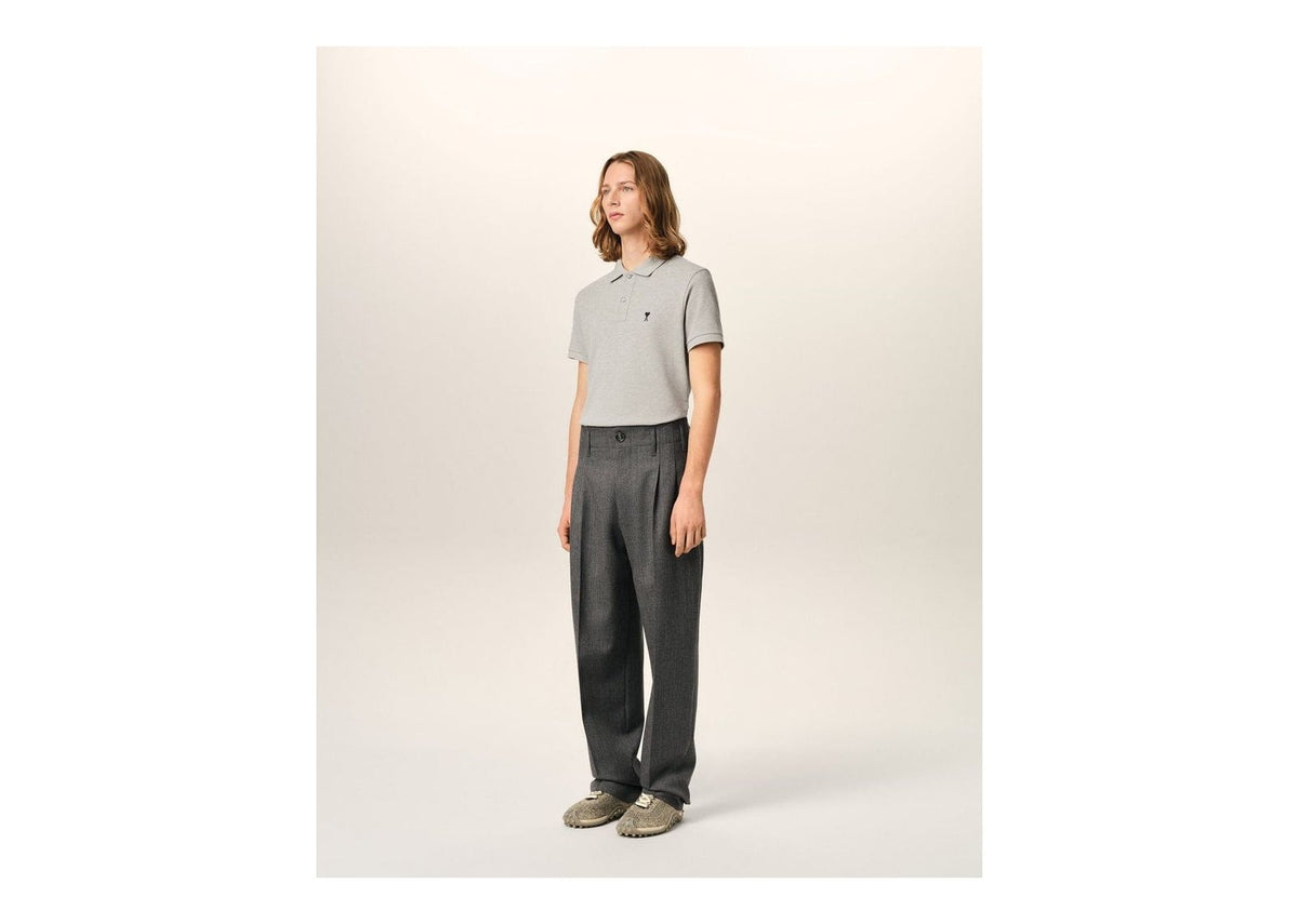 Ami Paris Two-Pleats Wool Trousers Carbon Grey