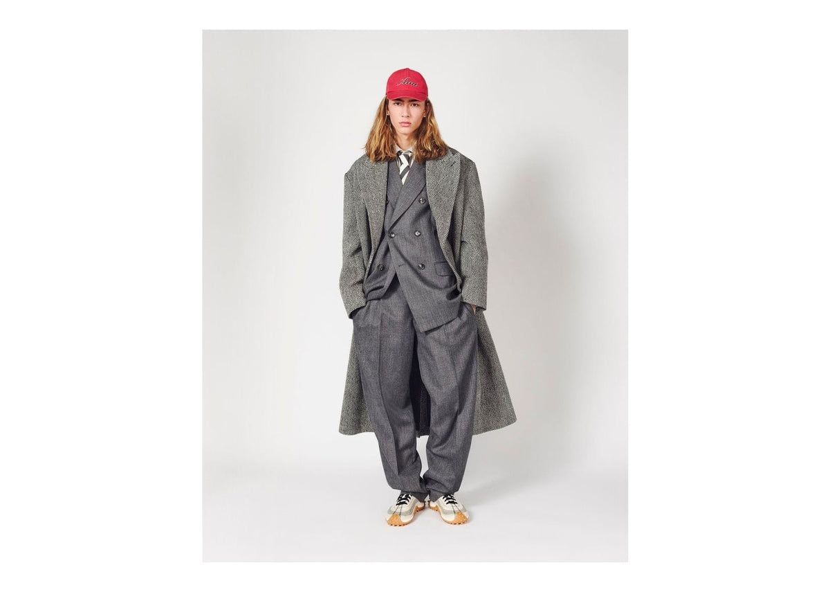 Ami Paris Two-Pleats Wool Trousers Carbon Grey