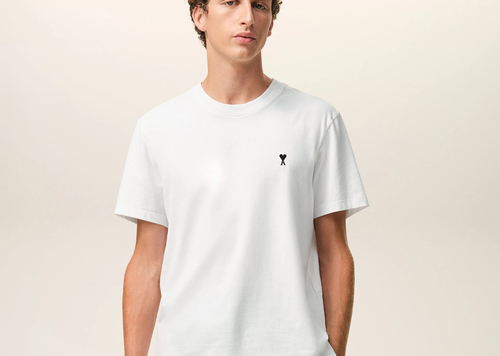 Ami Paris White Cotton Ami De Coeur T-Shirt