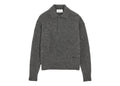 Ami Paris Wool and Alpaca Polo with Ami Embroidery Carbon Grey