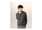 Ami Paris Wool and Alpaca Polo with Ami Embroidery Carbon Grey