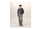 Ami Paris Wool and Alpaca Polo with Ami Embroidery Carbon Grey