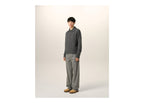 Ami Paris Wool and Alpaca Polo with Ami Embroidery Carbon Grey