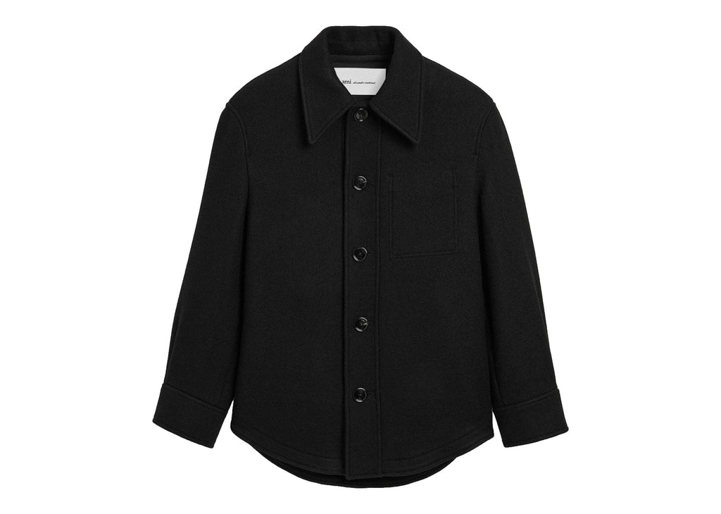Ami Paris Wool Button-Down Jacket Black