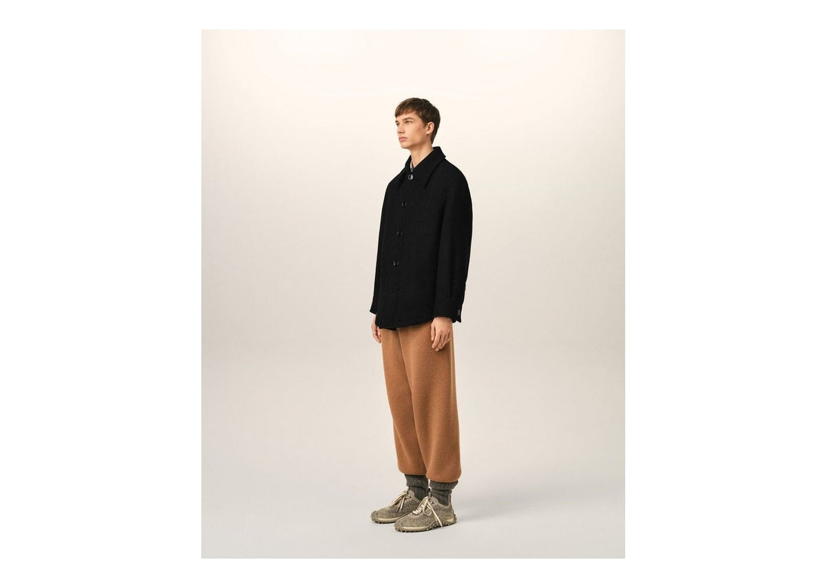 Ami Paris Wool Button-Down Jacket Black