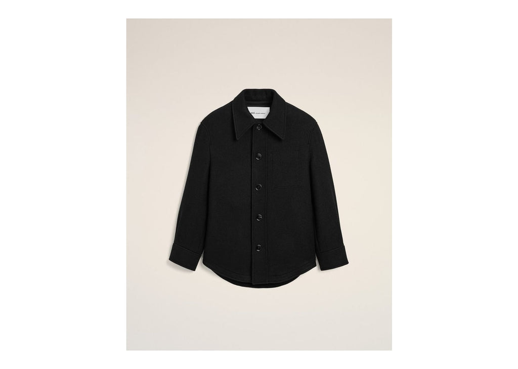 Ami Paris Wool Button-Down Jacket Black