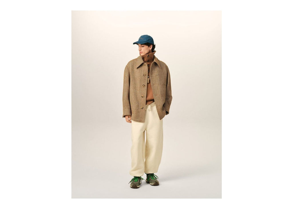 Ami Paris Wool Button-Down Jacket Chocolate Brown/Ivory