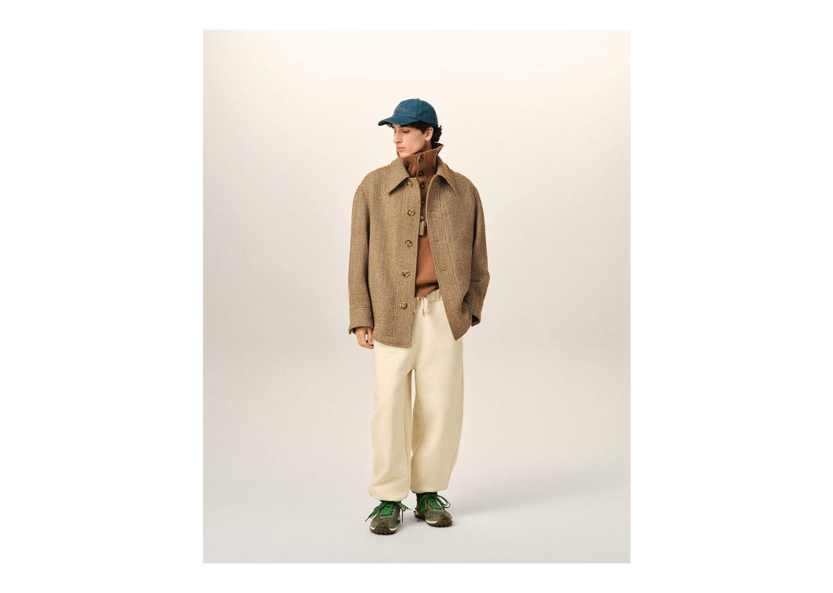 Ami Paris Wool Button-Down Jacket Chocolate Brown/Ivory