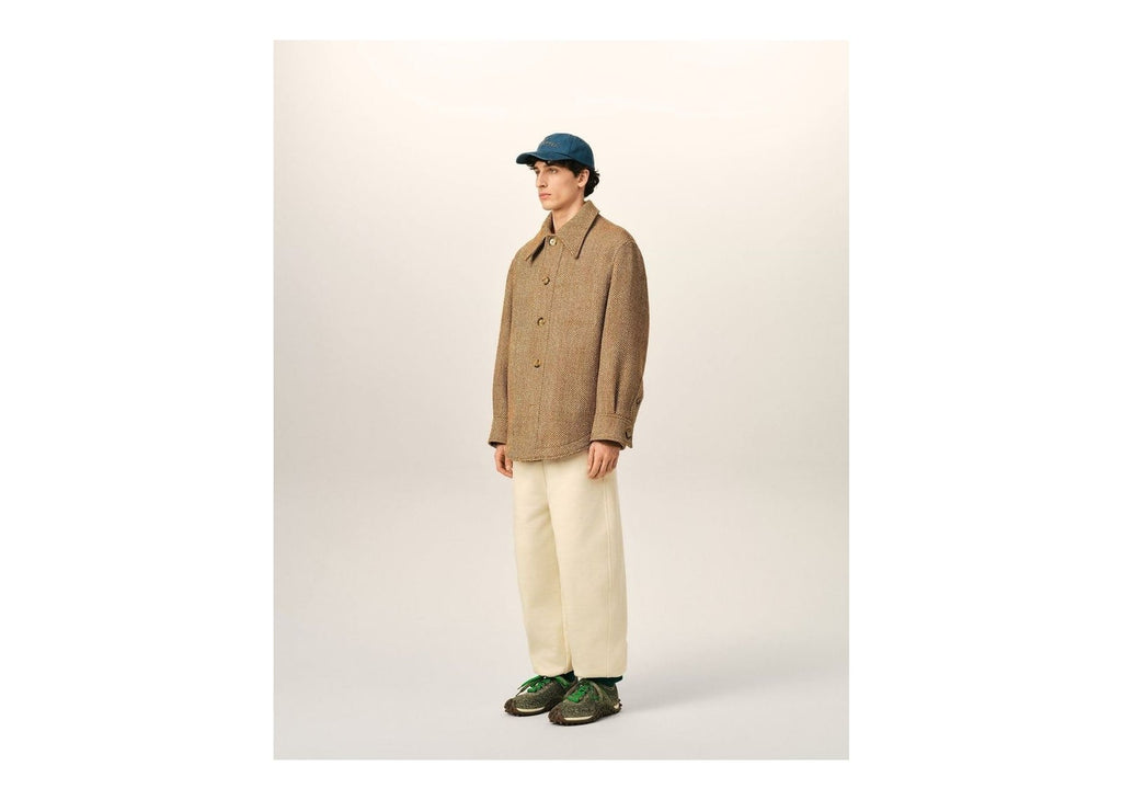 Ami Paris Wool Button-Down Jacket Chocolate Brown/Ivory