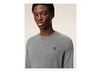 Ami Paris Wool Crewneck Ami De Coeur Sweater Heather Grey/Black