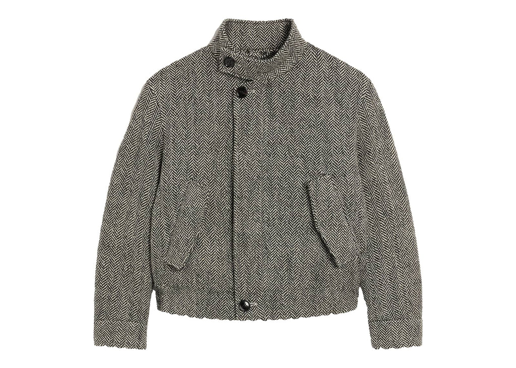 Ami Paris Wool Padded Harrington Jacket Black/Ivory