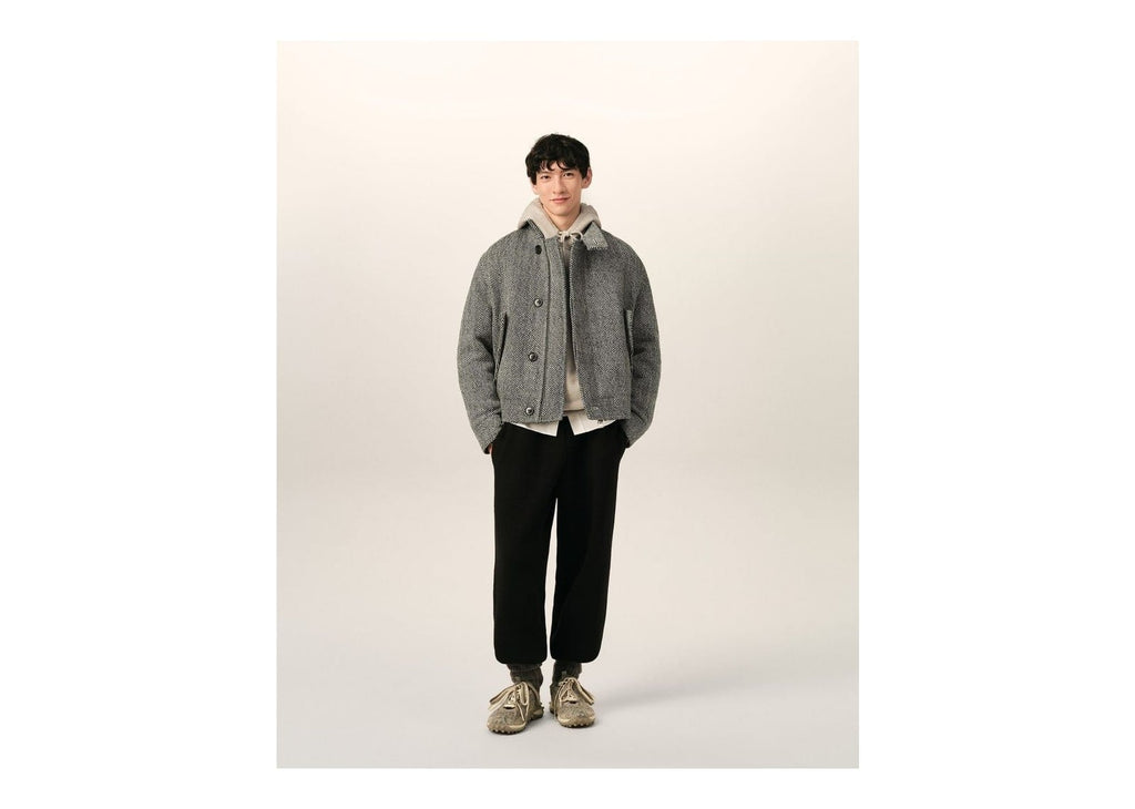 Ami Paris Wool Padded Harrington Jacket Black/Ivory