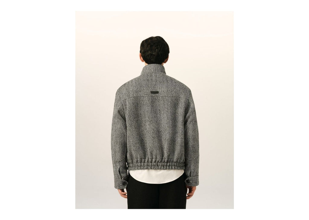 Ami Paris Wool Padded Harrington Jacket Black/Ivory