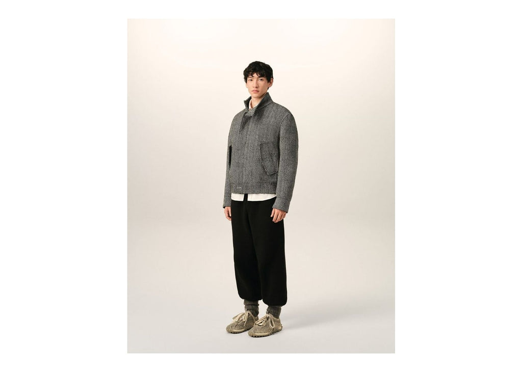Ami Paris Wool Padded Harrington Jacket Black/Ivory