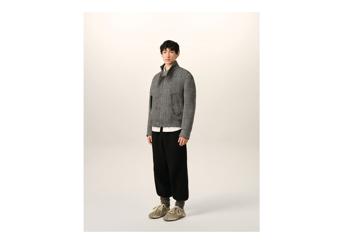 Ami Paris Wool Padded Harrington Jacket Black/Ivory