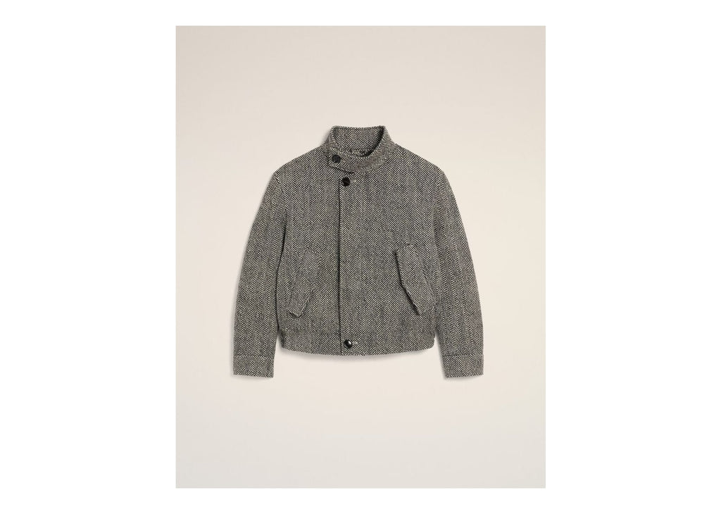 Ami Paris Wool Padded Harrington Jacket Black/Ivory