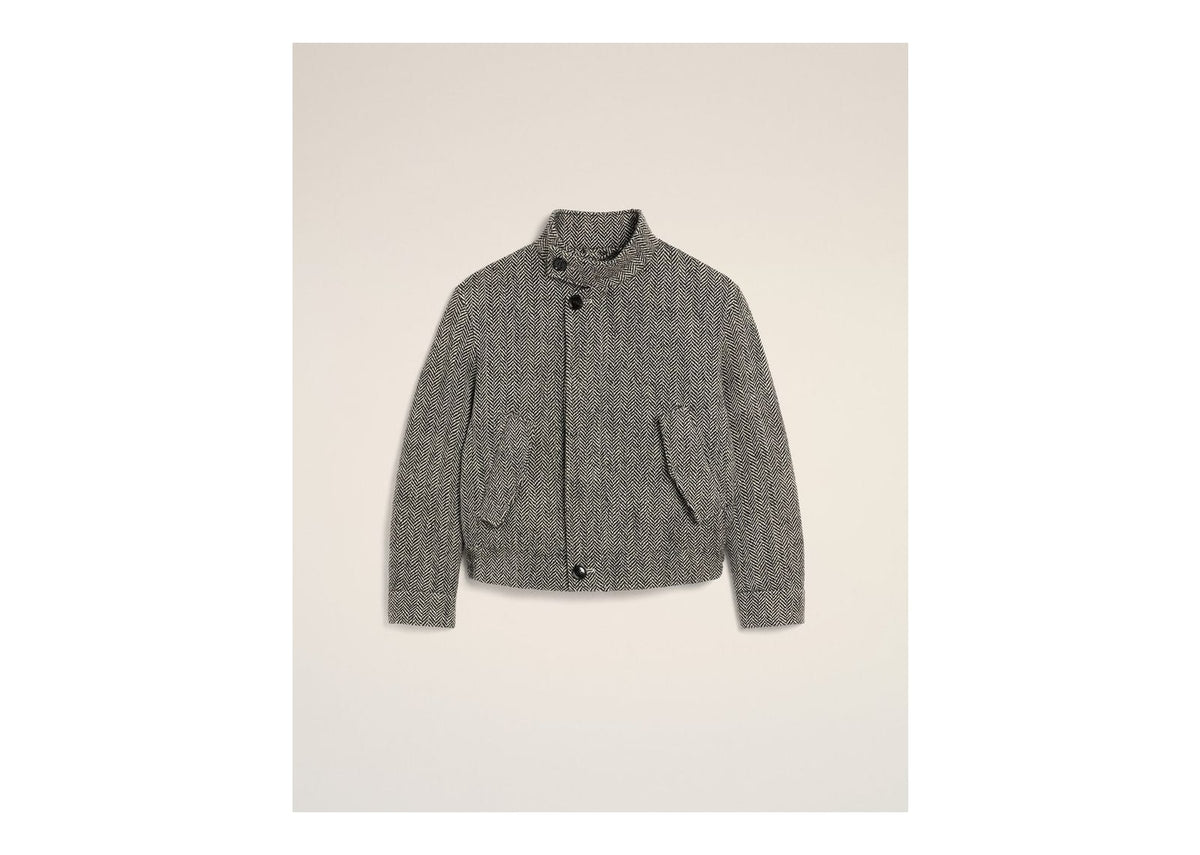 Ami Paris Wool Padded Harrington Jacket Black/Ivory